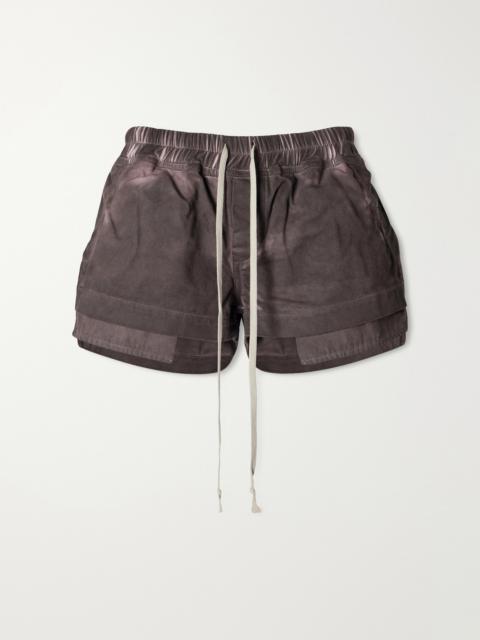 Rick Owens Fog Distressed Denim Shorts