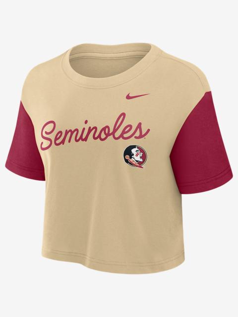 Nike Florida State Script Women's Nike Dri-FIT College Cropped T-Shirt
