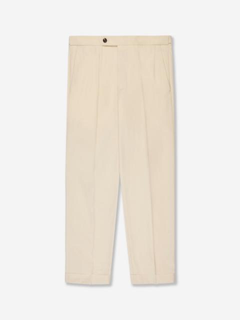 SLOWEAR Tapered fit crepe cotton trousers