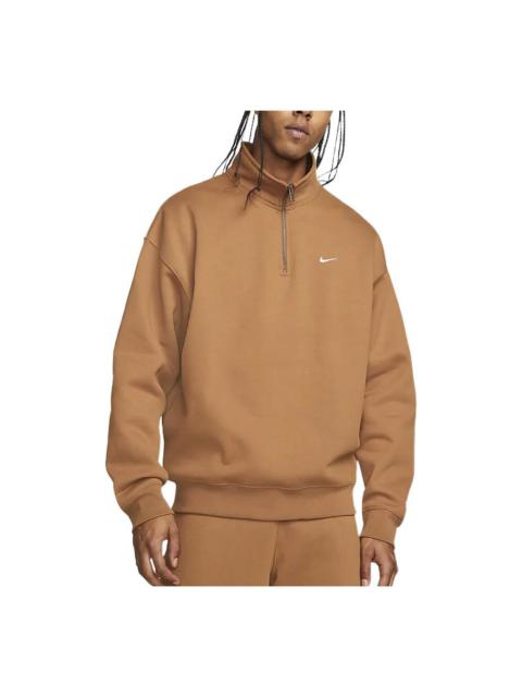 Nike Nike Solo Swoosh 1/4-zip sweatshirt 'Orange Brown' DQ5210-270