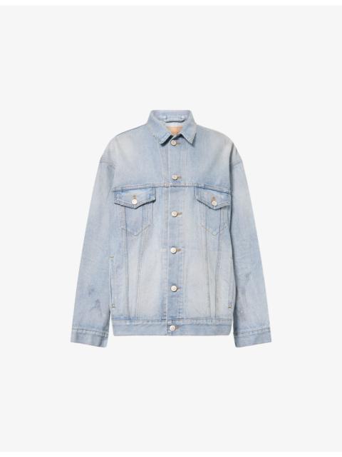 BALENCIAGA Logo-Print Oversized Denim Jacket