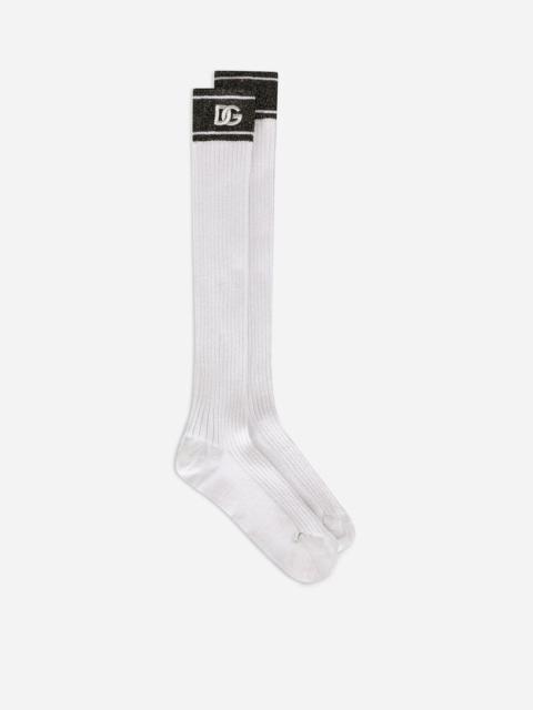 Dolce & Gabbana Lurex socks with DG logo