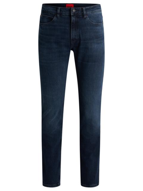 HUGO SLIM-FIT JEANS IN BLUE-BLACK STRETCH DENIM