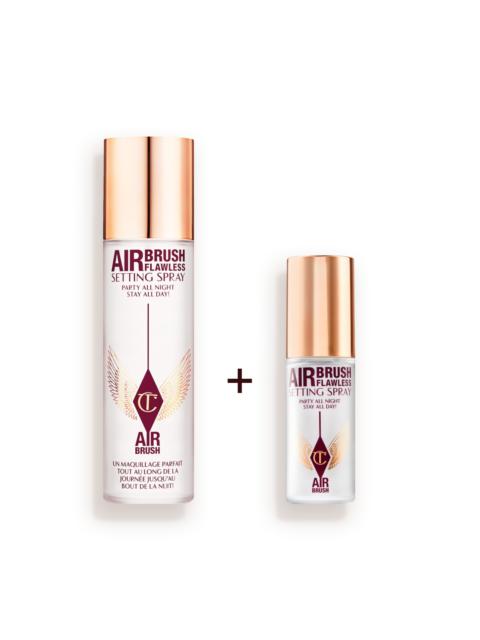 Charlotte Tilbury AIRBRUSH FLAWLESS SETTING SPRAY FULL-SIZE + TRAVEL-SIZE DUO 100ML + FREE 34ML