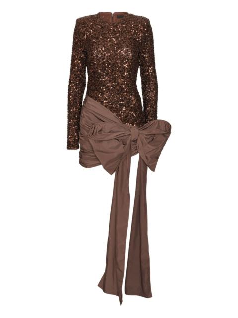 ROTATE sequins-bow mini dress