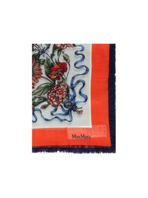 Max Mara patterned fringed scarf