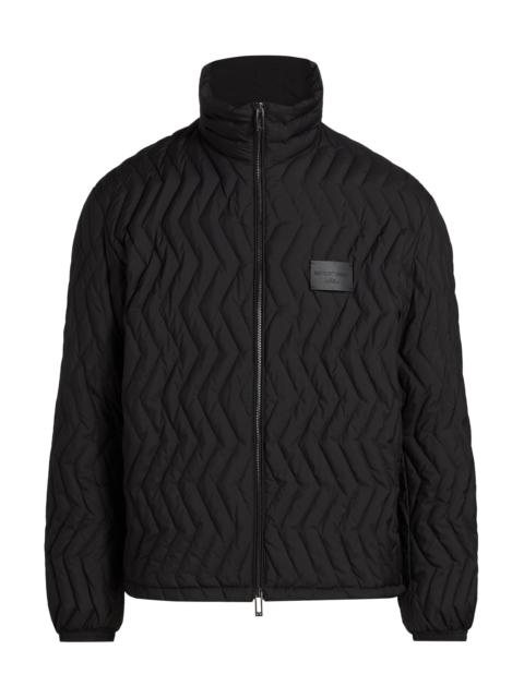 EMPORIO ARMANI Men's Zig-Zag Padded Down Jacket - Black