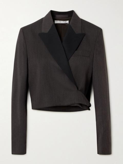 Our Legacy Cropped wool wrap blazer Brown