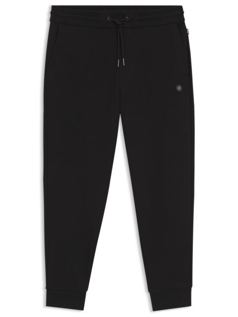 BOSS COTTON-BLEND TRACK PANTS WITH DOUBLE B MONOGRAM BADGE