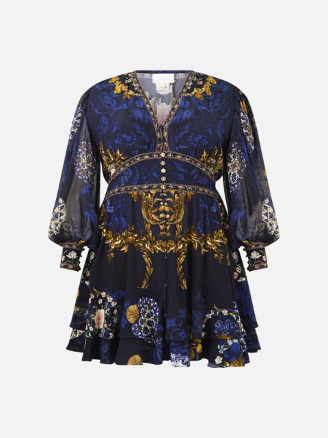 CAMILLA BUTTON FRONT FRILL DRESS