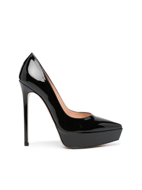 135mm patent leather pumps