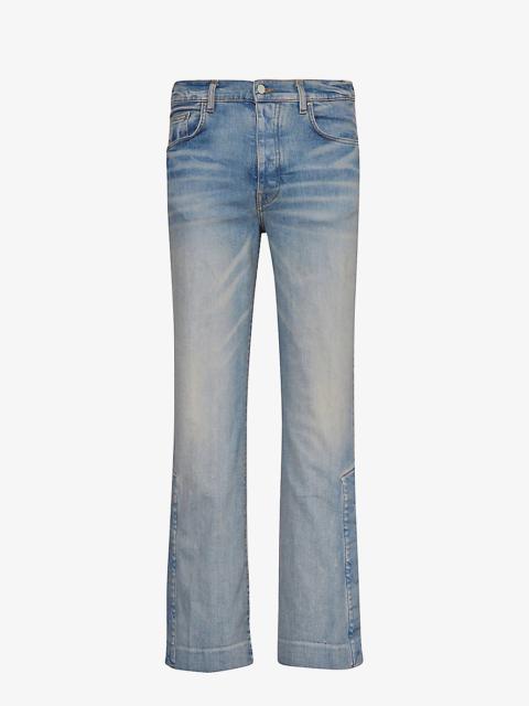 Stack Kick faded-wash flared-leg stretch-denim jeans