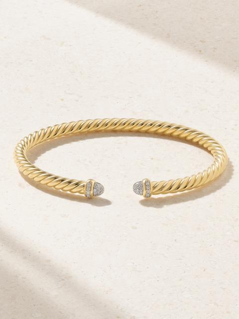 DAVID YURMAN Cablespira Flex 18-karat Gold And Diamond Cuff