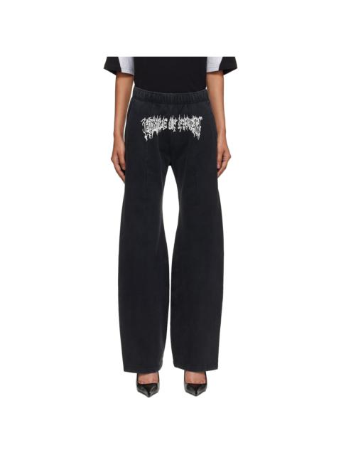 VETEMENTS Black 'Cradle Of Filth' Bell-Bottom Sweatpants