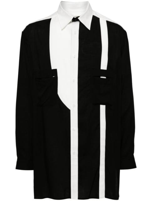 Yohji Yamamoto panelled long-sleeved shirt