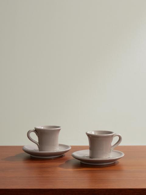 Brunello Cucinelli Set of Two Ceramic Espresso Cups and Saucers