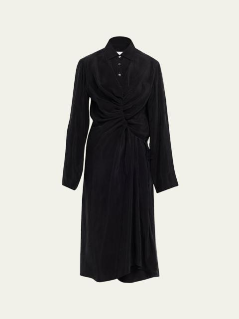 MM6 Maison Margiela Draped Long-Sleeve Shirtdress