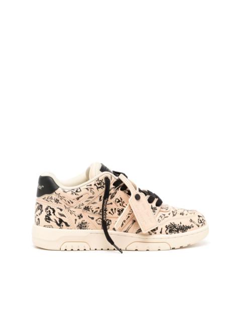 Out Of Office graphic-print leather sneakers