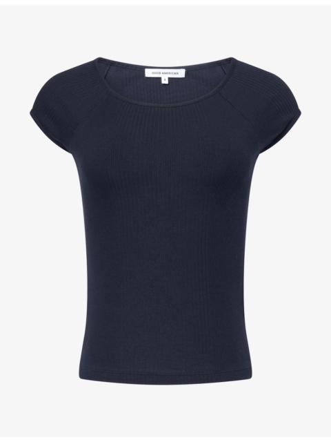 GOOD AMERICAN The Variegated Rib Cotton T-Shirt
