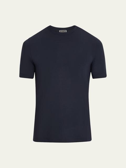 GIORGIO ARMANI Men's Textured Stretch T-Shirt