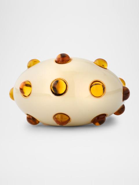 Oscar de la Renta Cabochon Enamel Ring