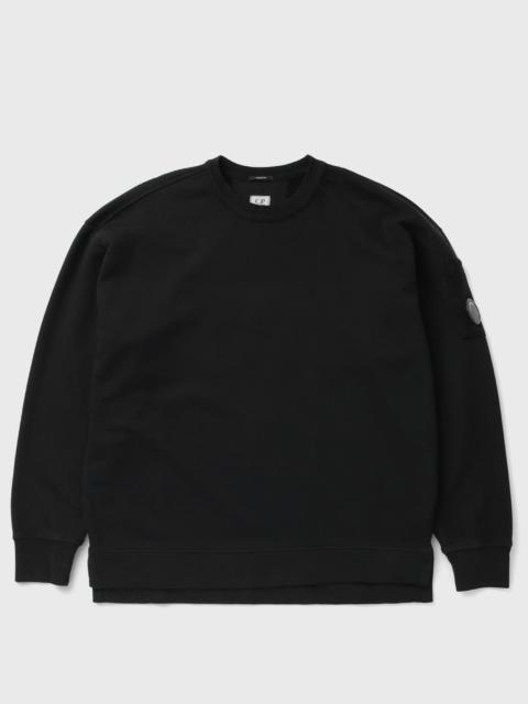 C.P. Company BRUSHED AND EMERIZED DIAGONAL FLEECE MIXED BOXY HALF ZIP LENS SWEATSHIRT