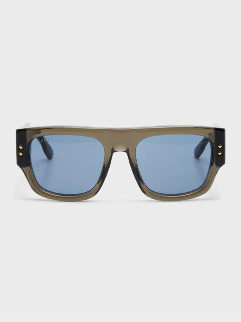 GUCCI Men's Oversized Rectangle Sunglasses