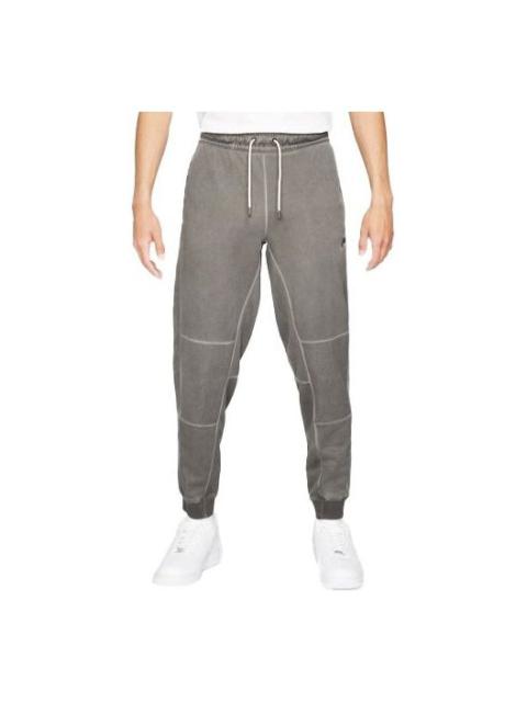 Nike Men's Nike Sportswear Logo Embroidered Knit Loose Casual Long Pants/Trousers Gray DA7163-010