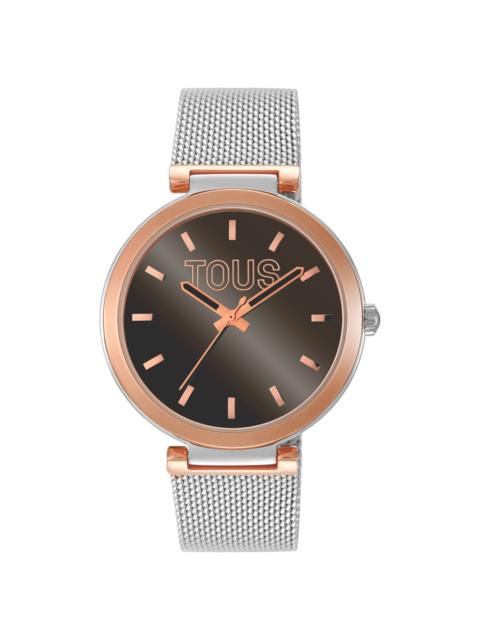 TOUS Analog Watch with brown-colored face and steel bracelet S-Mesh Mirror