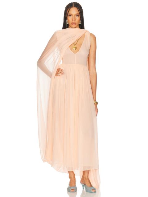 HELSA The Sabine Dress in Silk Chiffon