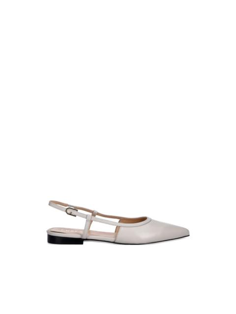 FURLA pointed buckle leather ballet flats