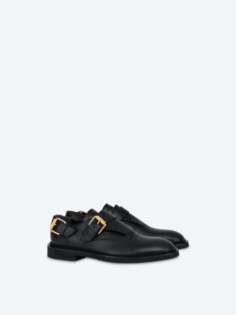 Moschino DOUBLE BUCKLE CALFSKIN LOAFERS