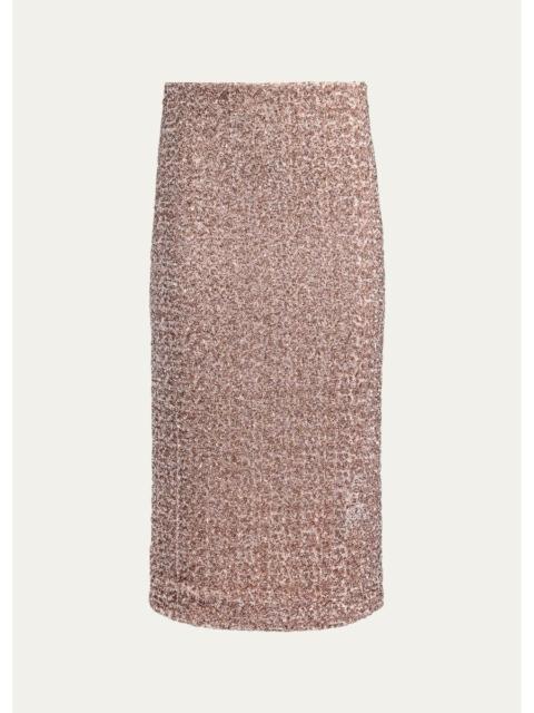 Alice + Olivia Fifi Sequined Midi Skirt