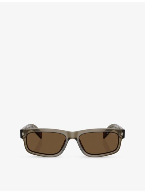 Prada PR B11S Rectangle-Frame Acetate Sunglasses