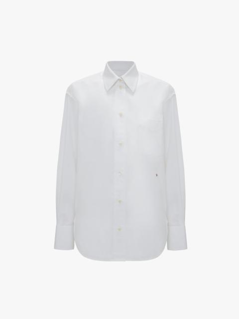 Victoria Beckham Cuff Detail Oversized Shirt In White