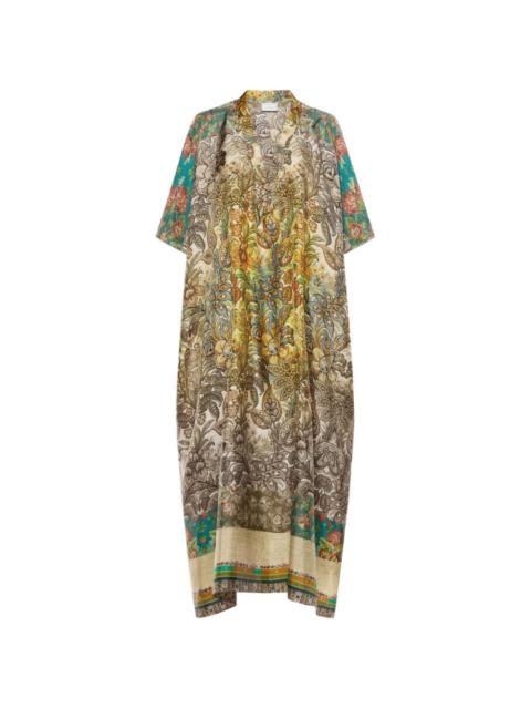 Pierre-Louis Mascia Aloe botanical V-neck midi dress