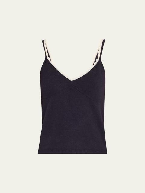 OFFICINE GÉNÉRALE Loa Scallop-Trim Knit Tank Top