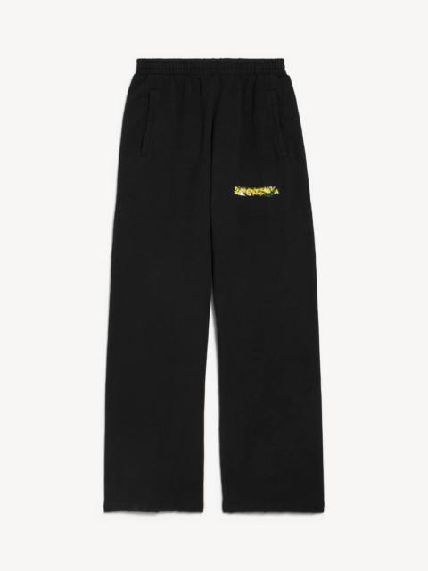 BALENCIAGA Men's Messy Spray Baggy Sweatpants in Black