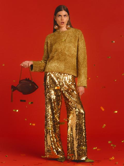 SIMONMILLER Nella Sequin Wide Leg Pant In Star Gold