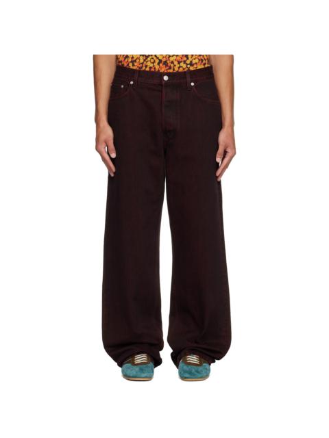 Dries Van Noten Burgundy Faded Jeans