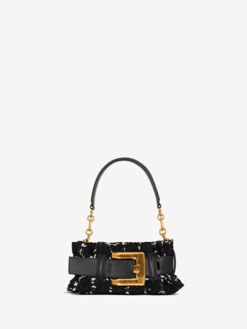 Balmain Mini Anthem bag in smooth leather and tweed