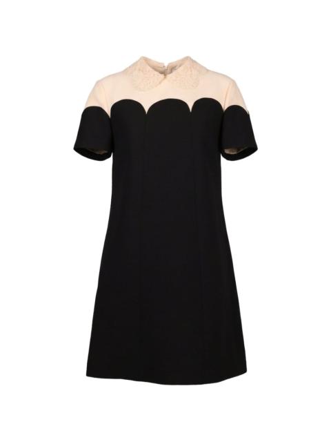 Valentino lace-collar mini dress