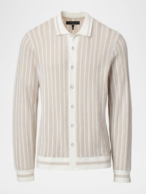 rag & bone Men's Harvey Stripe Knit Button-Down Shirt
