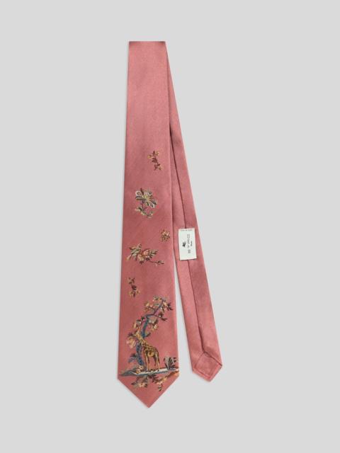 Etro SILK JACQUARD TIE WITH PLACED GIRAFFE MOTIF