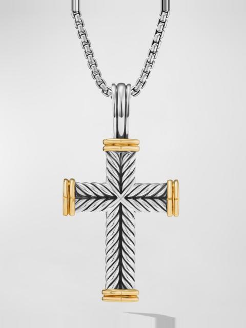 DAVID YURMAN Men's Chevron Cross Pendant in Silver, 24mm