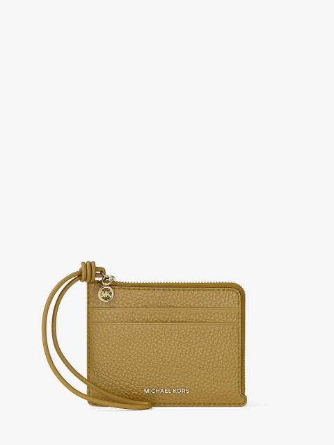 MICHAEL KORS Jet Set Small Pebbled Leather Card Case Wristlet