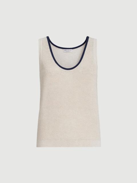 Brunello Cucinelli Cotton net knit top