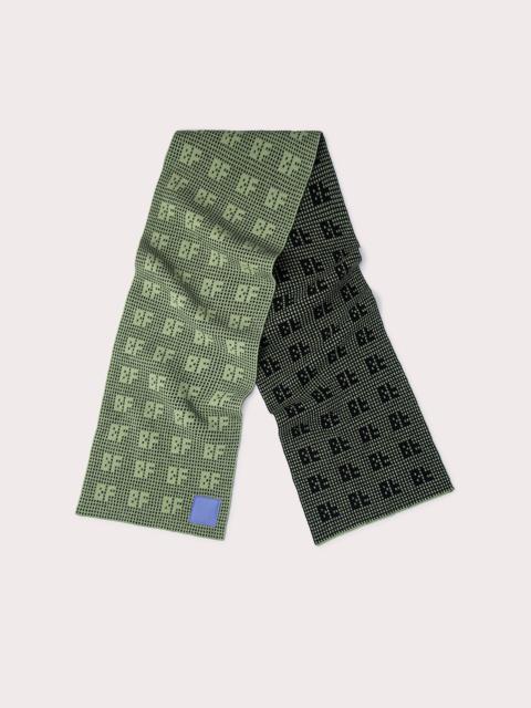 BY FAR Jacquard Grid Scarf Camouflage Wool