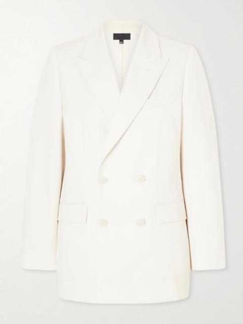 NILI LOTAN Weston Double-breasted Wool-gabardine Blazer
