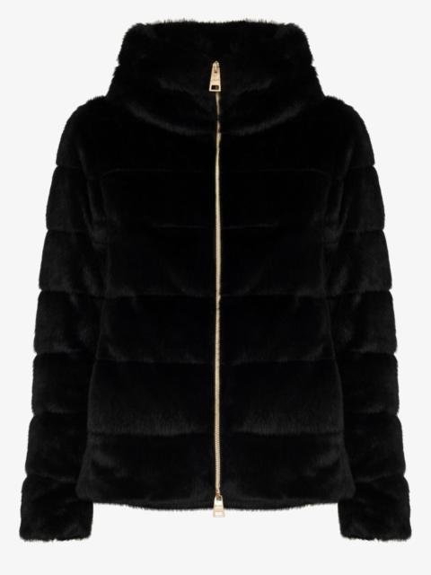 Herno Lady Cape faux fur quilted jacket